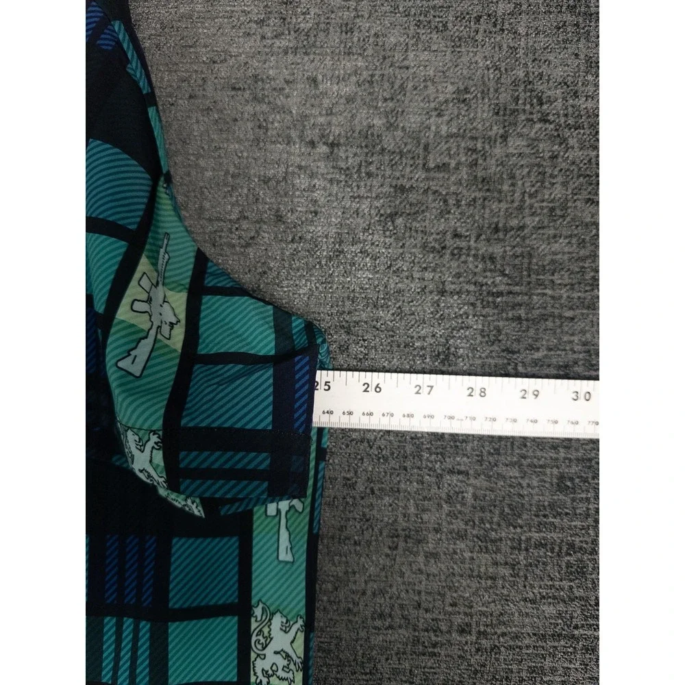Retro Rifle Brave Heart Mens 2XL‎ Plaid Short Sleeve Button Up Vacations Resort